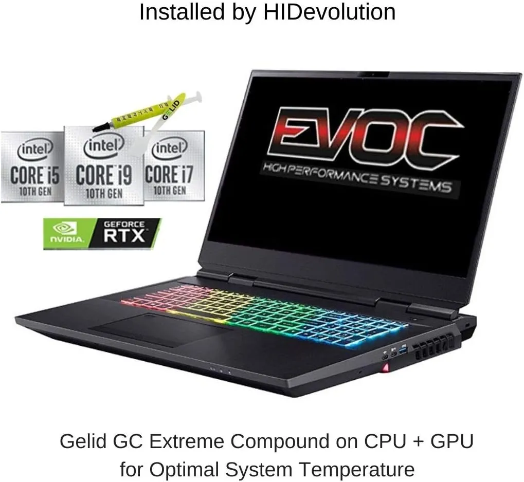 HIDevolution EVOC High Performance Systems X1702O (X170KM-G) 17.3" UHD, 3.6 GHz i7-11700K, RTX 3080, 128 GB 3200MHz RAM, 24 TB PCIe SSD