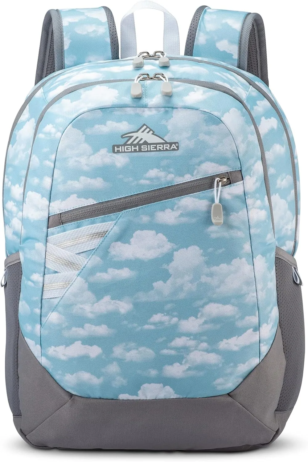 High Sierra Outburst 2.0 Carry-On Daypack Book Bag with Padded Laptop Tablet Sleeve, 360 Degree Reflectivity, Fits Most 15.6" Laptops, 28L, Clouds