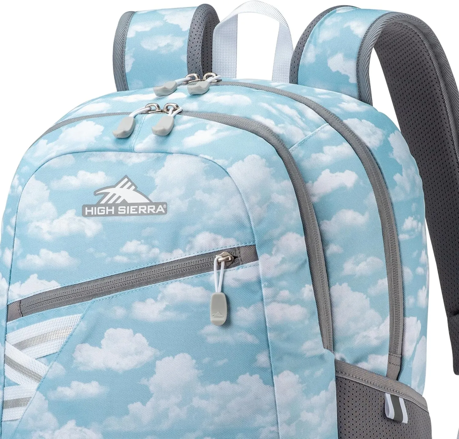 High Sierra Outburst 2.0 Carry-On Daypack Book Bag with Padded Laptop Tablet Sleeve, 360 Degree Reflectivity, Fits Most 15.6" Laptops, 28L, Clouds