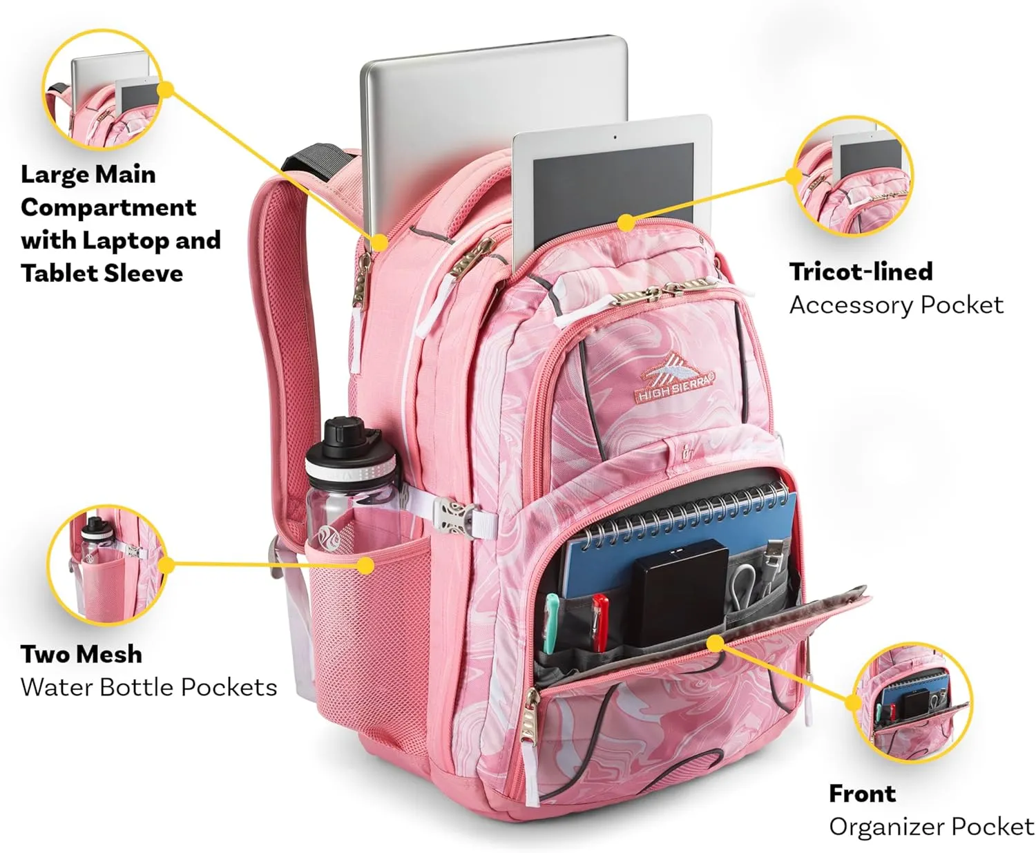High Sierra Swerve Laptop Backpack, True Navy, One Size