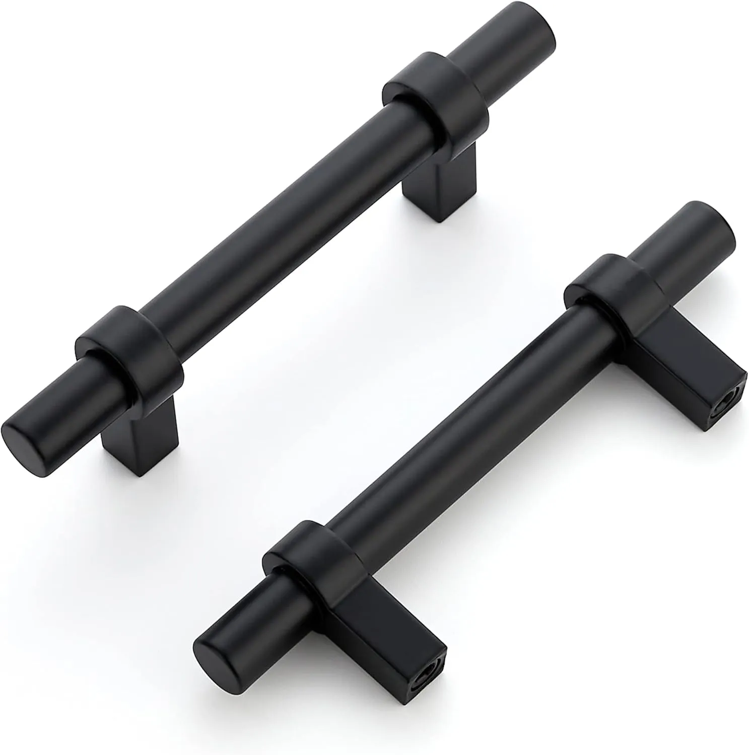 Home Expert 25 Pack Cabinet Handles 3 Inch Black Cabinet Pulls Matte Black Kitchen Cabinet Handles Drawer Pulls with Square Base Kitchen Cabinet Hardware 5 Inch Overall Length