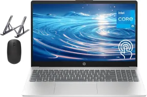 HP 15.6" Touchscreen Laptop, Intel Core i5 Processor, 32GB RAM, 1TB SSD, Numeric Keypad, Bluetooth, Wi-Fi, Long Battery Life, Windows 11 Home, Alpacatec Accessories, Silver