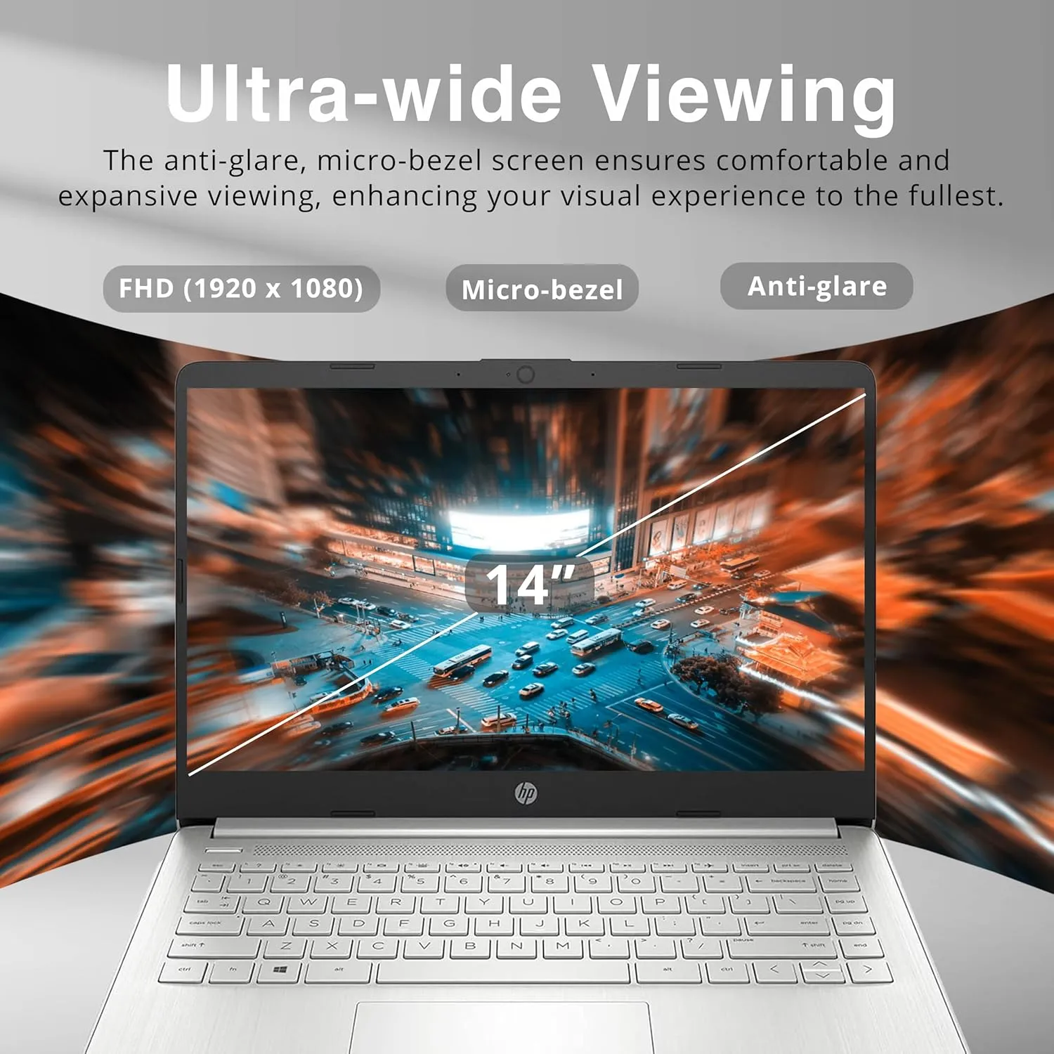 HP 2022 14" FHD IPS Display Laptop, AMD Ryzen 3-3250U, 8GB RAM, 128GB PCIe SSD, AMD Radeon Graphics, True Vision HD Camera, Wi-Fi 5 and Bluetooth, Windows 11 S, Silver, 32GB Snow Bell USB Card