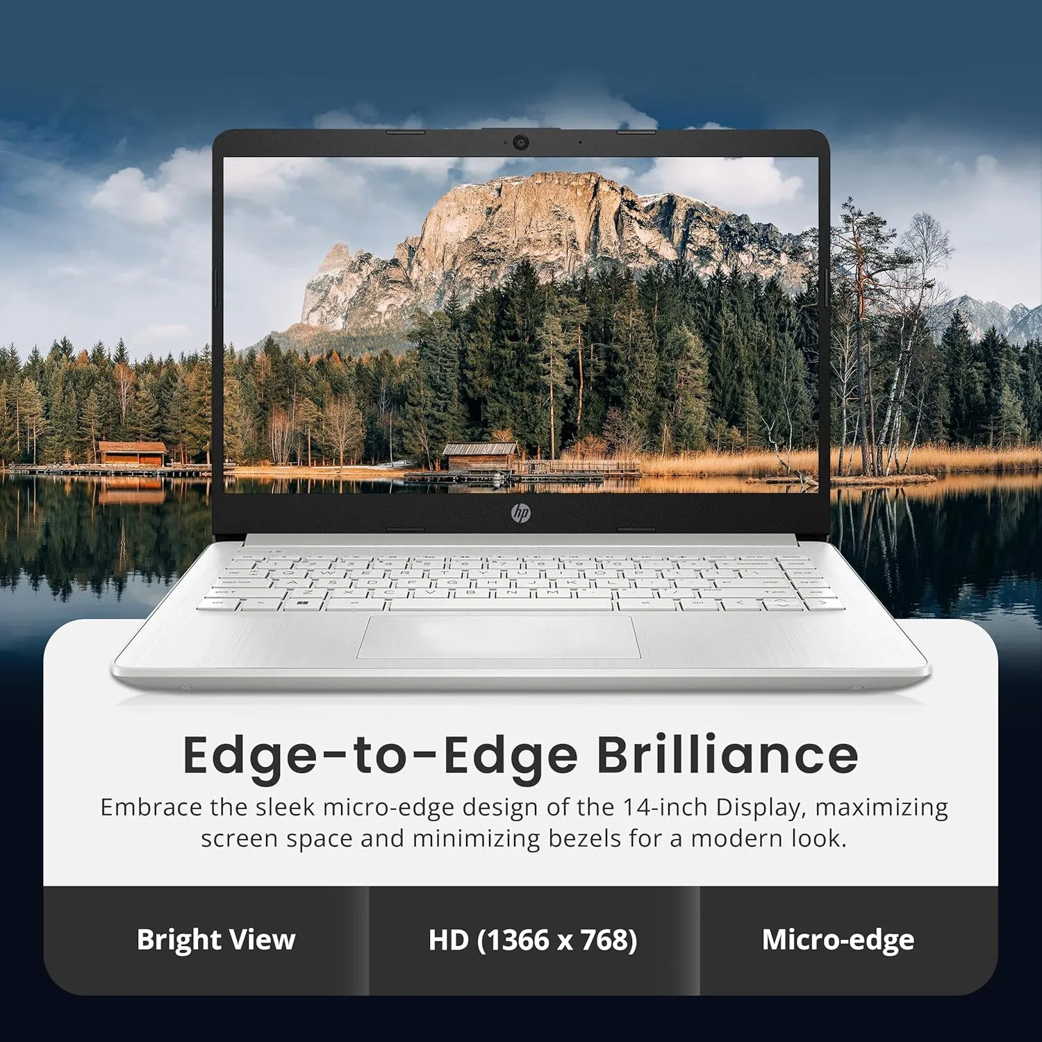 HP Flagship 14" Laptop with 1 Year Office 365 | 8GB RAM | 1.28TB Storage(128GB EMMC & 160GB Docking Station & 1TB Cloud Storage) | Intel 4-Core Processor| Webcam | Silver | Windows 11