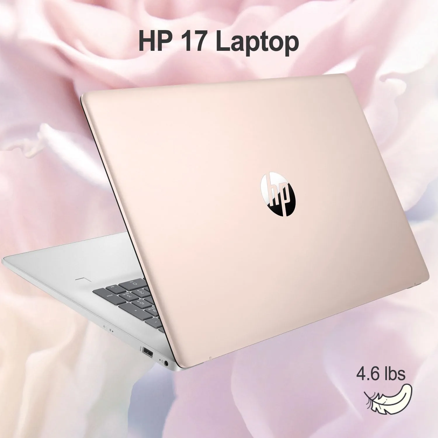 HP Premium 17.3" Laptop, 17.3" HD  Touchscreen, Intel Core i7-1355U, 64GB RAM, 2TB SSD, Webcam, HDMI, Backlit KB, FP Reader, Wi-Fi 6, Win 11 H, Pale Rose Gold, ADATA 512 External SSD Bundle