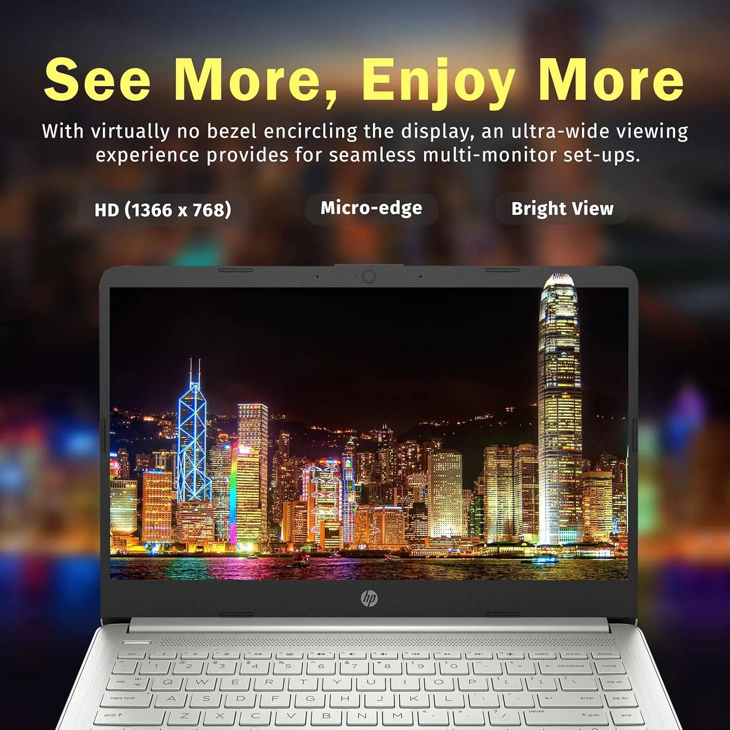 HP Premium Stream 14" HD BrightView Laptop, Intel Celeron N4120, 8GB RAM, 64GB eMMC, Intel UHD Graphics, 1 Year Office 365, WiFi 5, Bluetooth, HD Webcam, Win 11s, Silver, 32GB Hotface USB Card