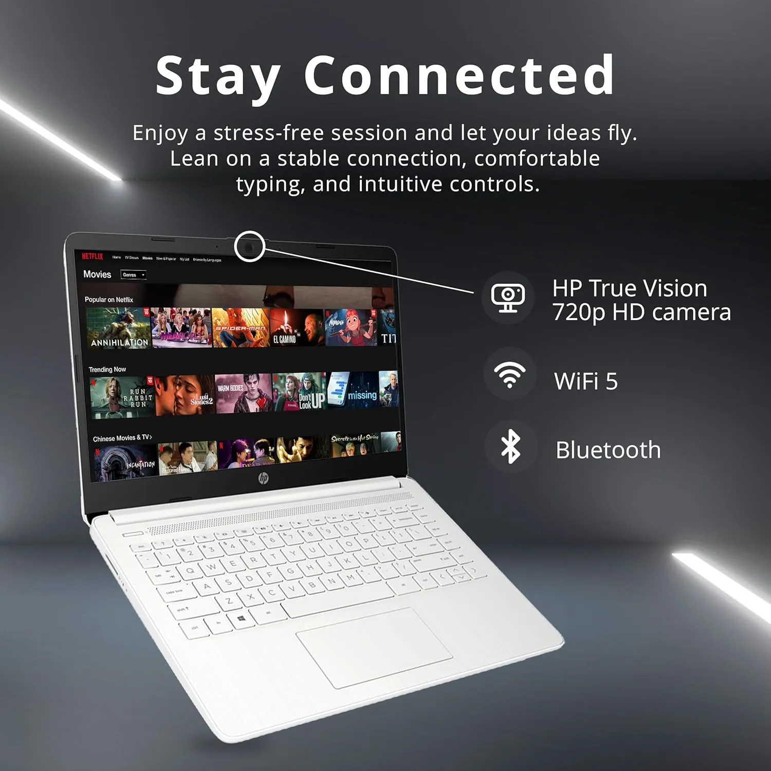 HP Premium Stream 14" HD BrightView Laptop, Intel Celeron N4120, 8GB RAM, 64GB eMMC, Intel UHD Graphics, 1 Year Office 365, WiFi, HDMI, Bluetooth, Webcam, Win 11s, White, 32GB Hotface USB Card