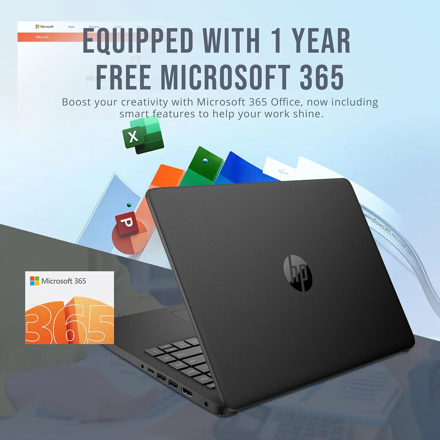 HP Stream 14" HD BrightView Laptop, Intel Celeron N4120, 16GB RAM, 256GB Storage (128GB eMMc 128GB USB Card), Intel UHD Graphics, 720p HD Webcam, 1 Year Office 365, Bluetooth, WiFi, Win 11s, Black