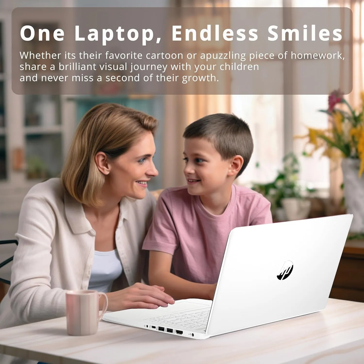 HP Stream 14" HD Laptop, Intel Celeron N4120 Processor, 4GB RAM, 64GB eMMC, HD Audio, HD Webcam, Intel UHD Graphics 600, 1 Year Office, HDMI, Win 11 S, White, 32GB Hotface USB Card