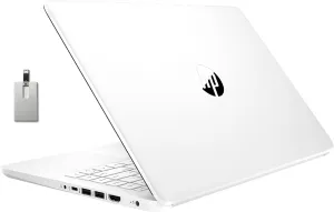 HP Stream 14" HD Laptop, Intel Celeron N4120 Processor, 4GB RAM, 64GB eMMC, HD Audio, HD Webcam, Intel UHD Graphics 600, 1 Year Office, HDMI, Win 11 S, White, 32GB Hotface USB Card