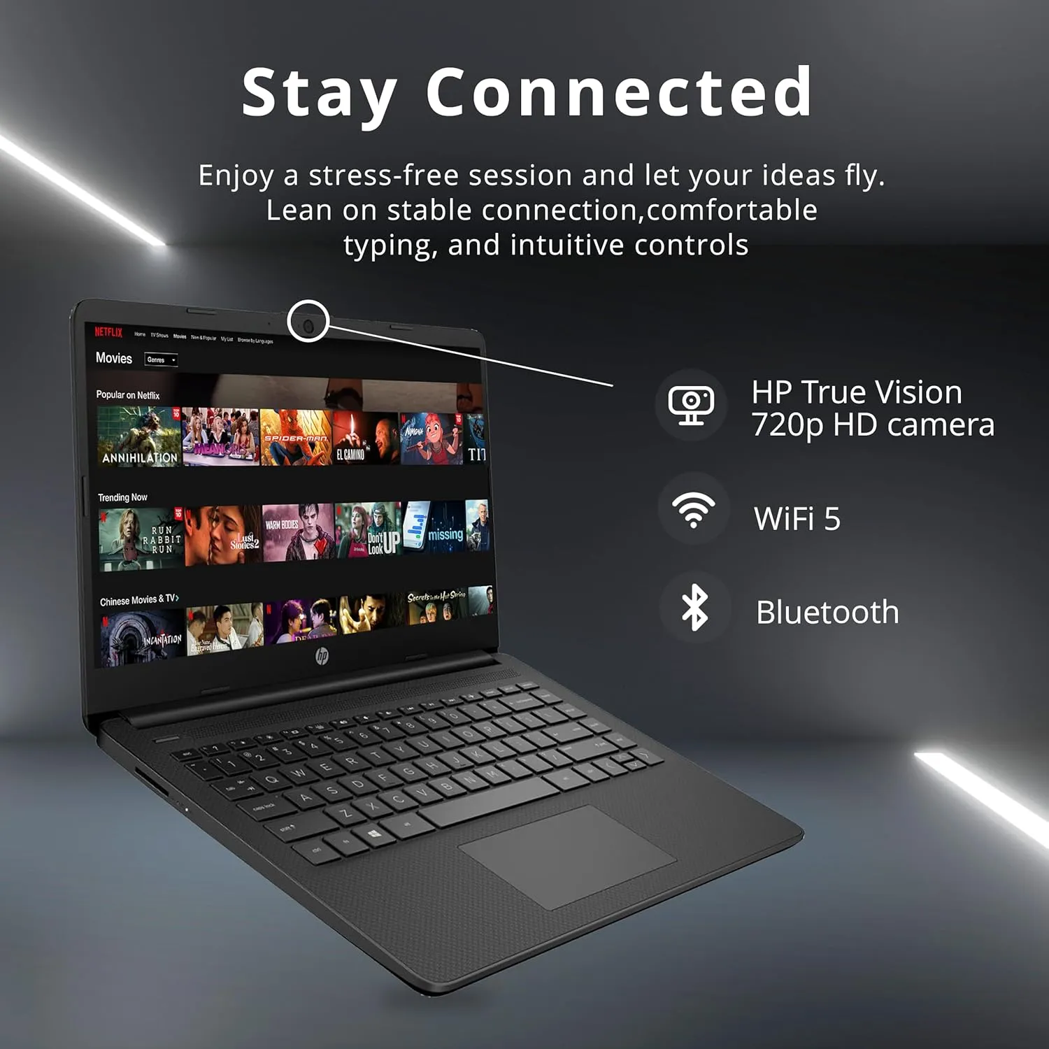 HP Stream 14" HD SVA Laptop, Intel Celeron N4120 Processor, 4GB RAM, 64GB eMMC Flash Memory, Intel UHD Graphics 600, 1-Year Office, Bluetooth, Win 11 S, Black, 32GB Hotface USB Card