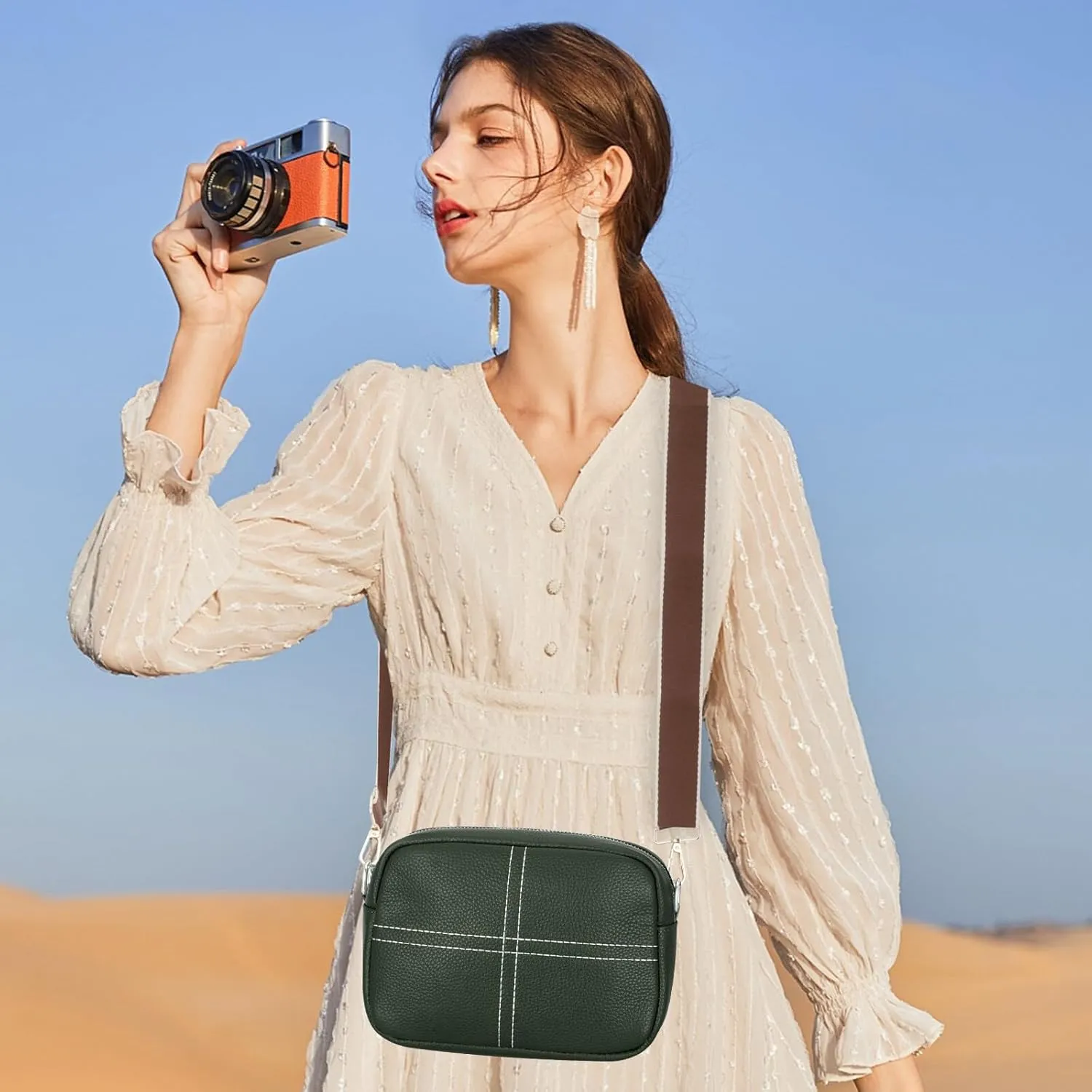 HUA ANGEL Quilted Crossbody Bags for Women, Trendy Small Crossbody Travel Purses Vegan Leather Cellphone Shoulder Handbags