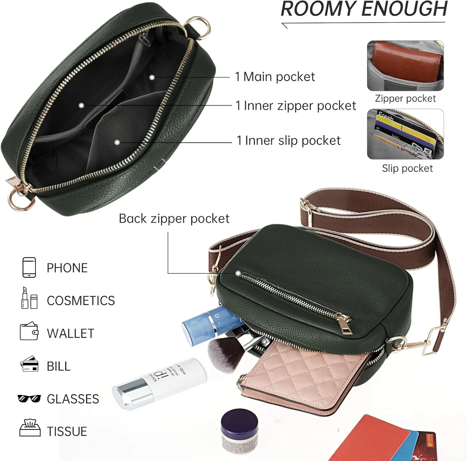 HUA ANGEL Quilted Crossbody Bags for Women, Trendy Small Crossbody Travel Purses Vegan Leather Cellphone Shoulder Handbags