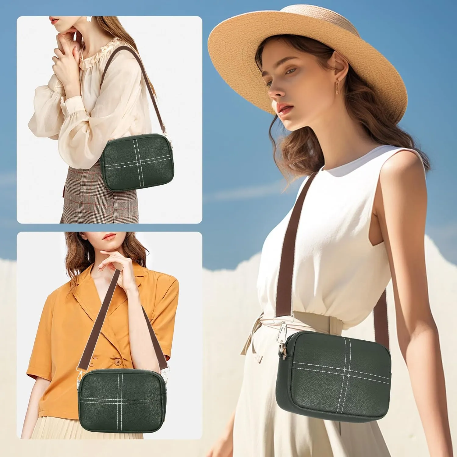 HUA ANGEL Quilted Crossbody Bags for Women, Trendy Small Crossbody Travel Purses Vegan Leather Cellphone Shoulder Handbags