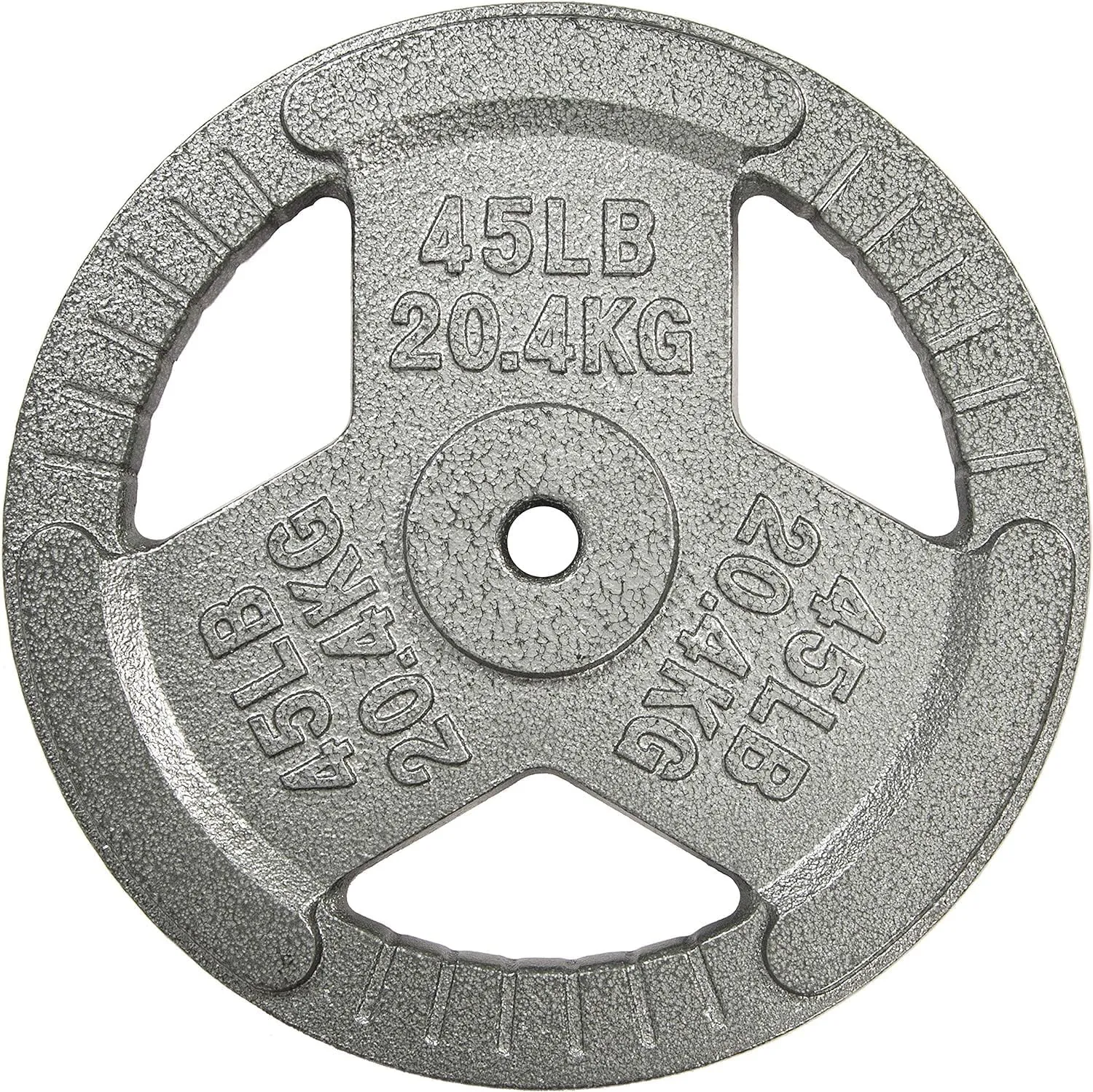HulkFit 1 inch or 2 inch Cast Iron Weight Plate Set with Multi-Grip Handles and Enamel Coated for Barbells & Strength Training - Grey