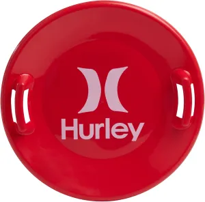 Hurley Winter Disc Sled - Cold-Resistant Heavy Duty Plastic Outdoor Snow Saucer Sled with Grip Handles for Kids and Adults