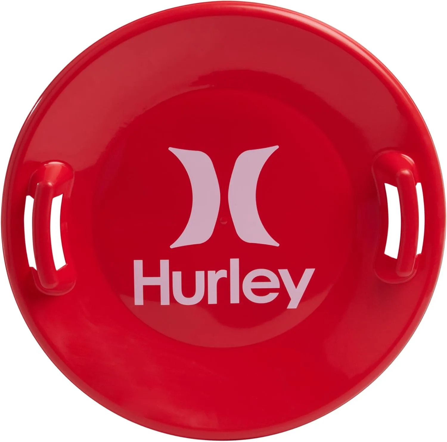 Hurley Winter Disc Sled - Cold-Resistant Heavy Duty Plastic Outdoor Snow Saucer Sled with Grip Handles for Kids and Adults