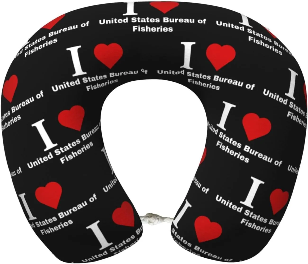 I Love United States Bureau of Fisheries Neck Pillow Memory Foam U-Shaped Travel Neck Pillow for Airplanes Car Home