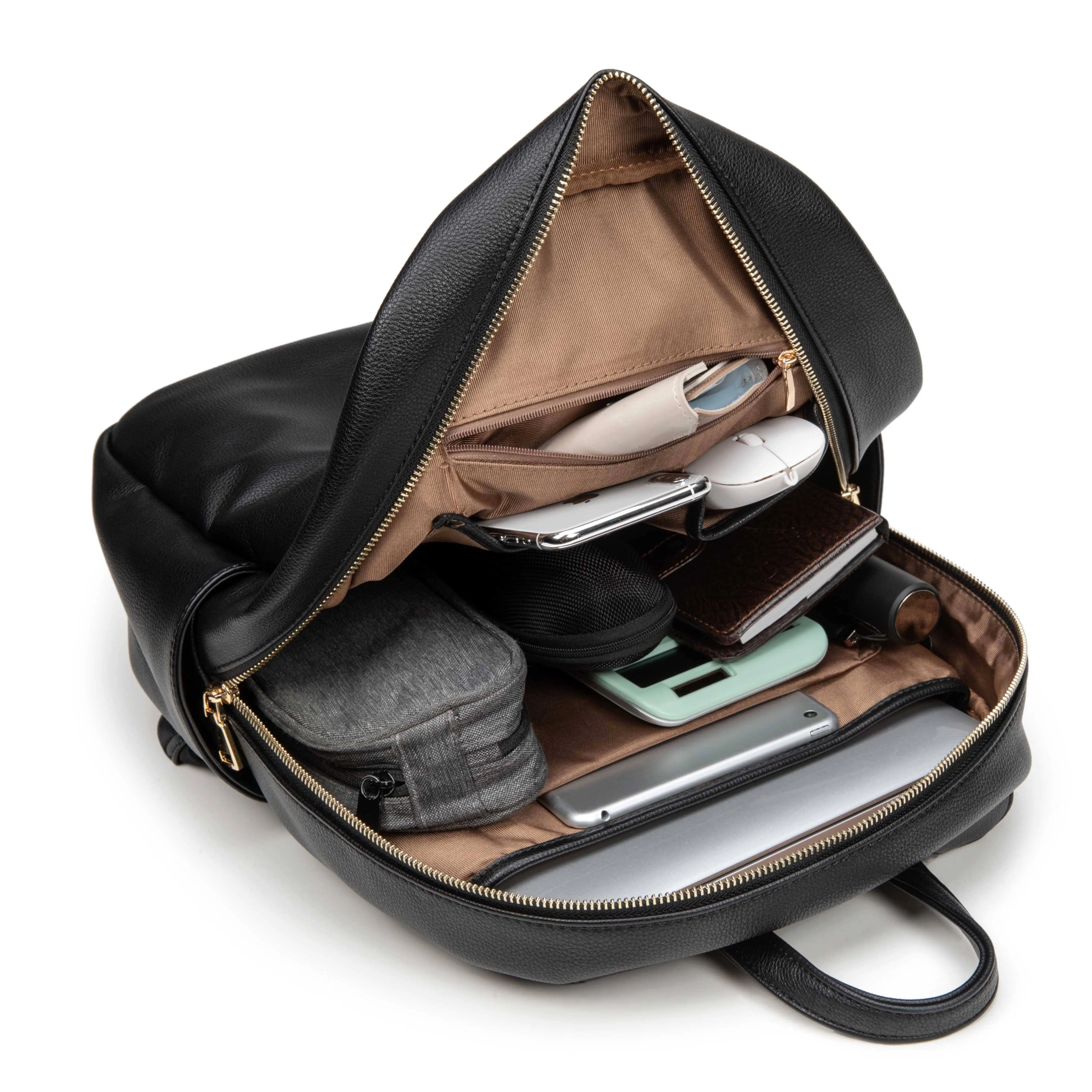 i-stay 13.3" Womens Laptop - Tablet Backpack with Clutch Bag - Black