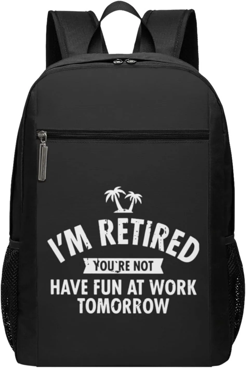 I'm Retired Funny Retirement Slogan Travel Laptop Backpack, Business Anti Theft Slim Sturdy Laptops Backpacks, College Computer Bag Gift for Men & Women Fits 17 Inch Notebook,Black