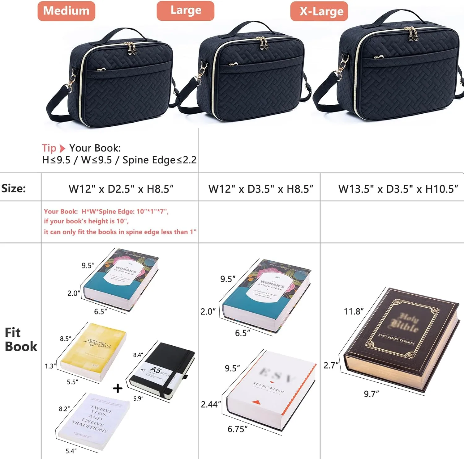 IMAGINING Stylish Bible Cover - Large Bible Bag with Handles - Women's Bible Gift - Book Protector