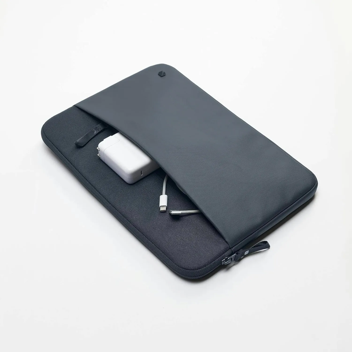 Incase A.R.C. Sleeve with ReSpun 100% Recycled Polyester - 13" & 14" MacBook/Laptop & iPad/Tablet Case - Cushioned Faux Fur Lining, External Zippered Slip Pocket - Navy
