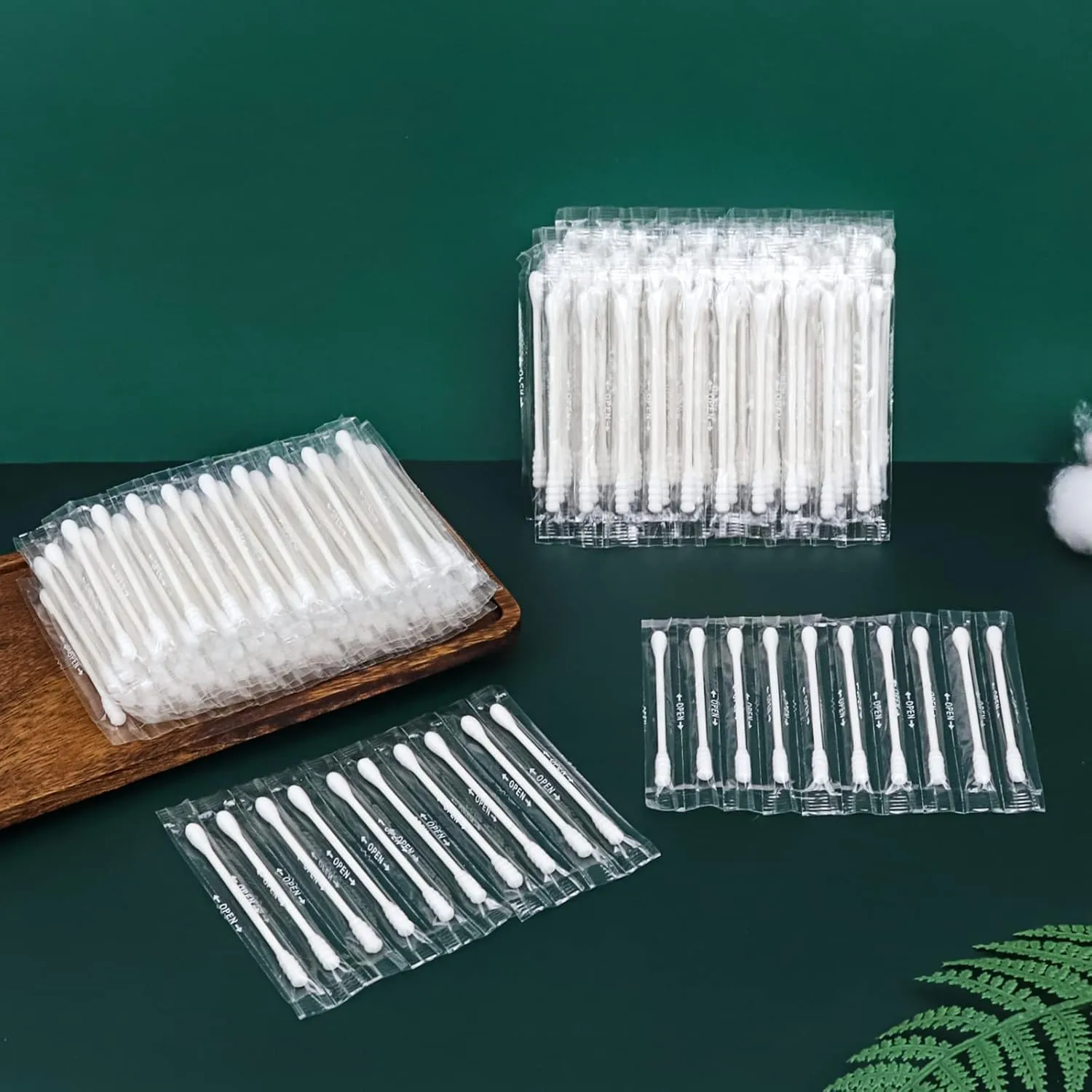 Individually Wrapped Cotton Swabs, Cotton Stick, Travel Individually Wrapped Double Tipped Cotton Swabs for Ear,Makeup,Clean (1000 Count（Round-Sprial）)