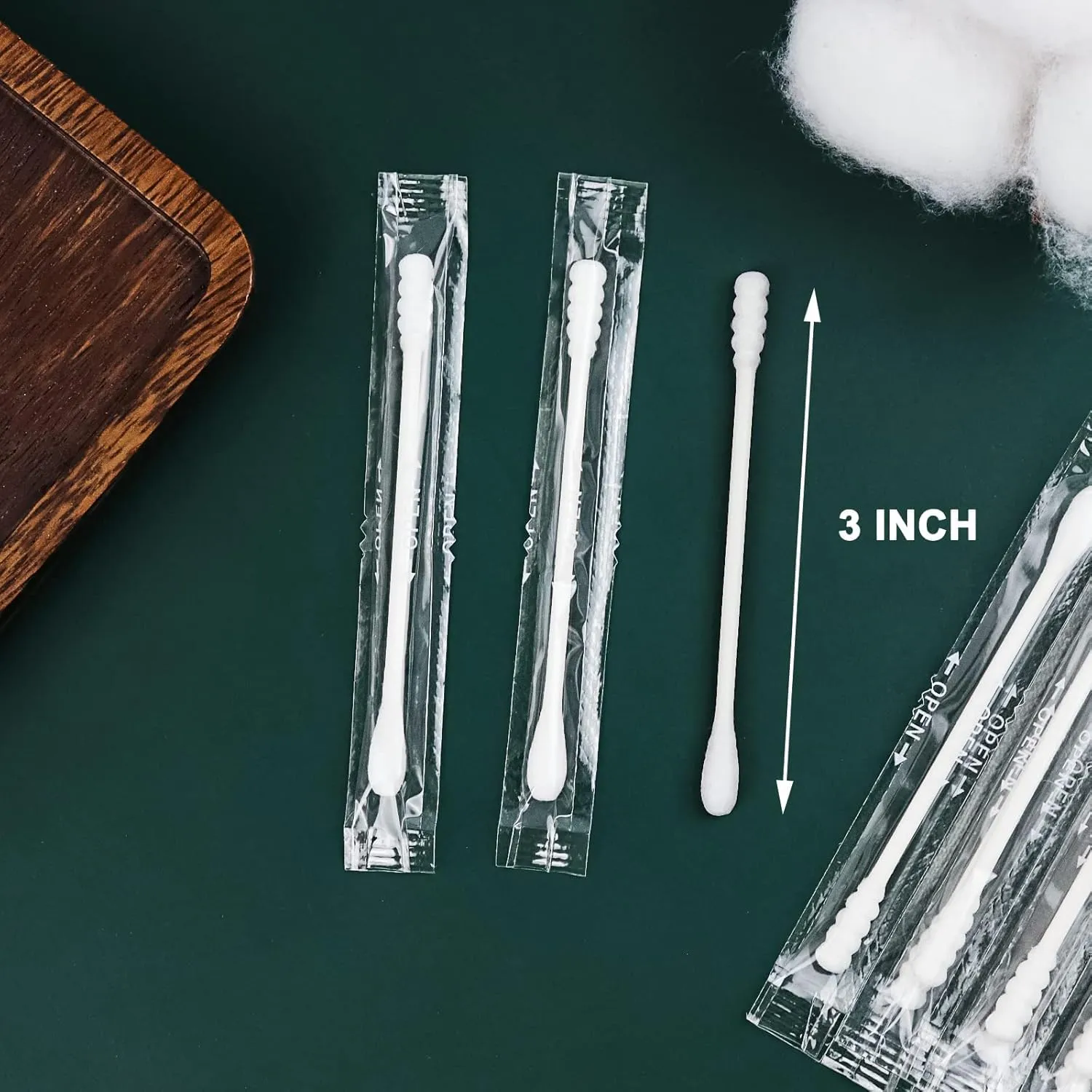 Individually Wrapped Cotton Swabs, Cotton Stick, Travel Individually Wrapped Double Tipped Cotton Swabs for Ear,Makeup,Clean (1000 Count（Round-Sprial）)