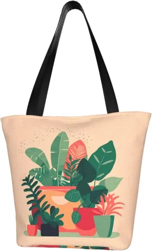 Indoor small green plants Cross-body Shoulder Bag, Women's One-shoulder Handbag, Weekend Travel Shopping and Playing Shoulder Bag