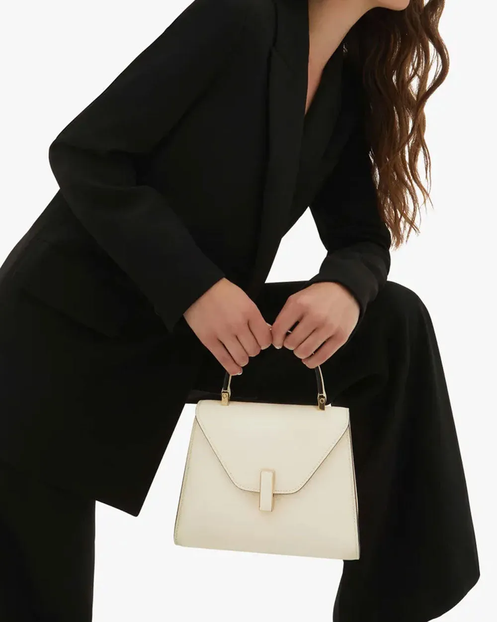 Iside Top Handle Mini Bag in Pergamena White