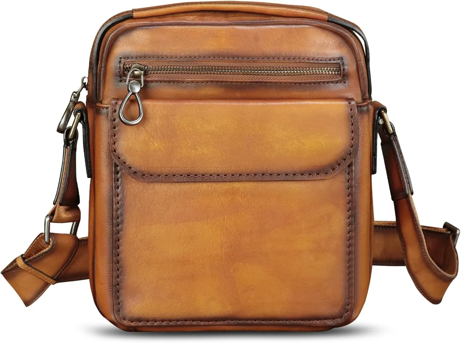 IVTG Genuine Leather Purse and Shoulder Bag for Men Fashion Leather Messenger Bag Handbag Crossbody Satchel Purses Strap