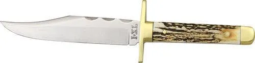IXL Wostenholm Knives 6054 Bowie Fixed Blade Knife with Stag Handles