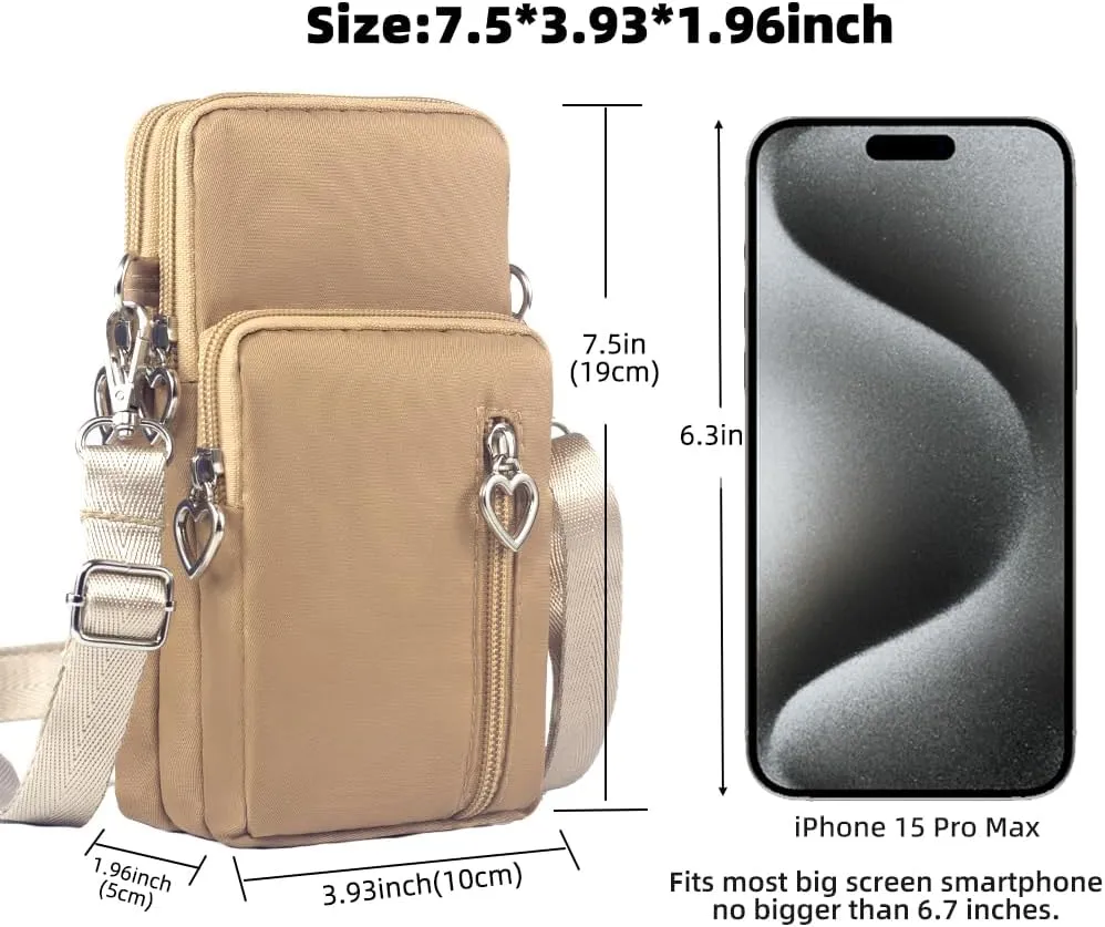 JANKS Small Crossbody Bag for Women - Mini Phone Purses with Crossbody Strap and Wallet - Nylon Arm Bag