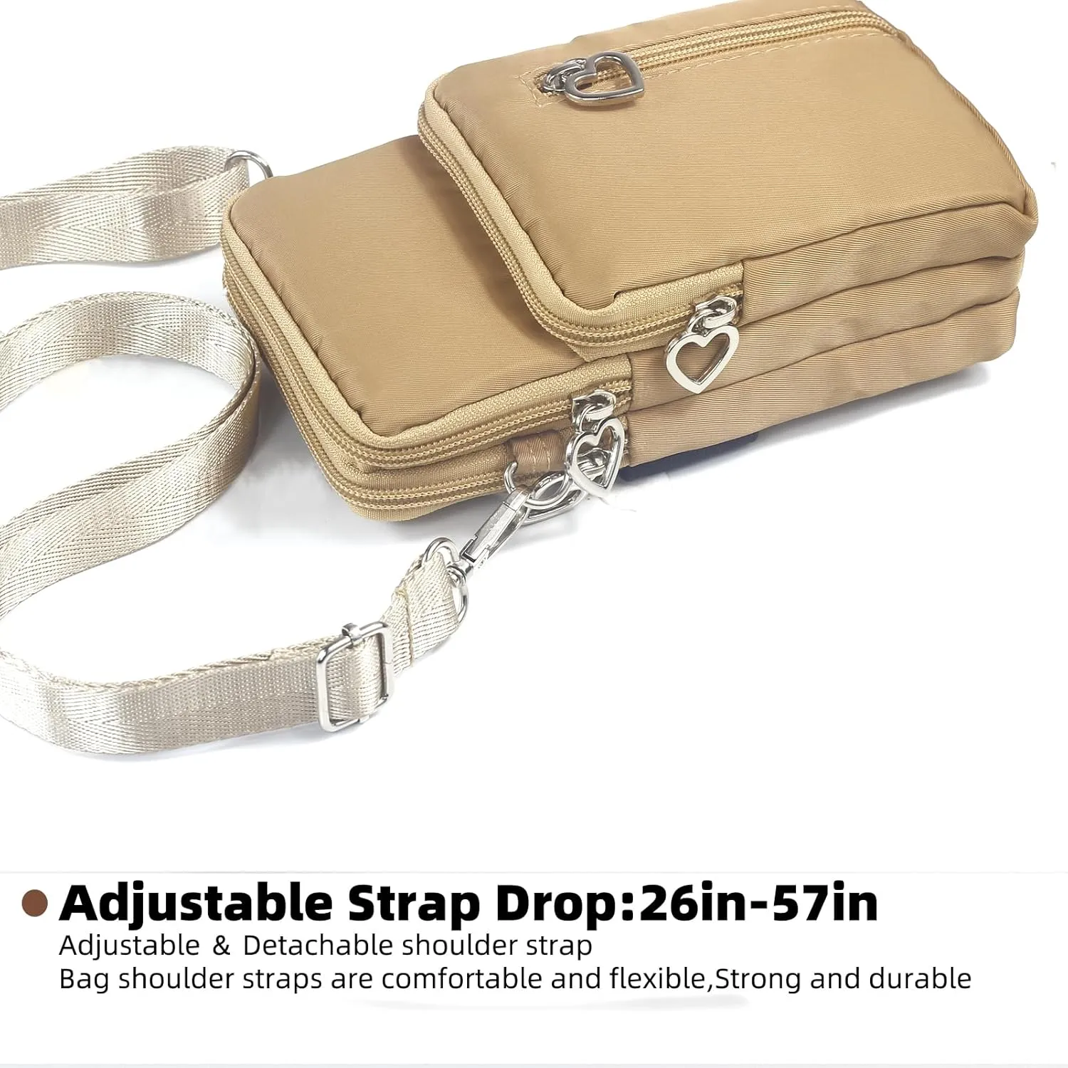 JANKS Small Crossbody Bag for Women - Mini Phone Purses with Crossbody Strap and Wallet - Nylon Arm Bag