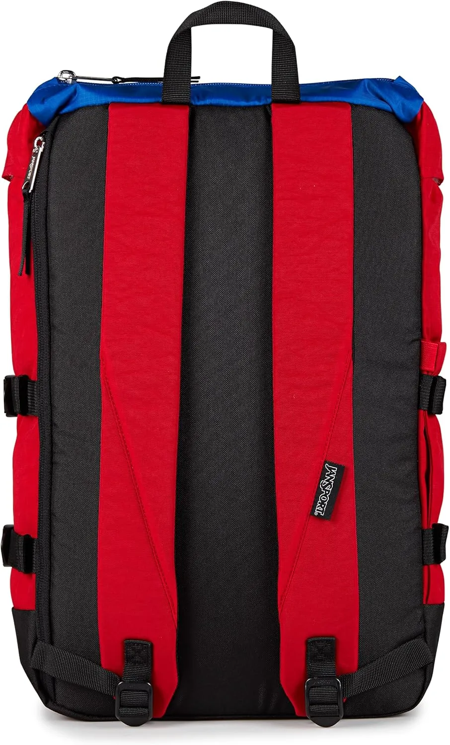 JanSport Skip Pack Backpack – 28L Capacity, Fits 13.5" Laptop, Large Main Compartment, Side Water Bottle Pocket – Ideal for Work & Travel, Red Tape