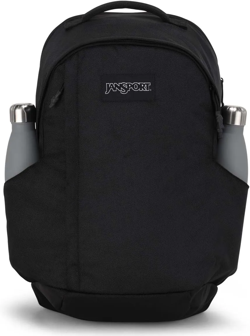 JanSport Station Pack – Large Backpack with Side Access Padded Laptop Sleeve, Dual Water Bottle Pockets, and Organizer Loft Pocket, Black