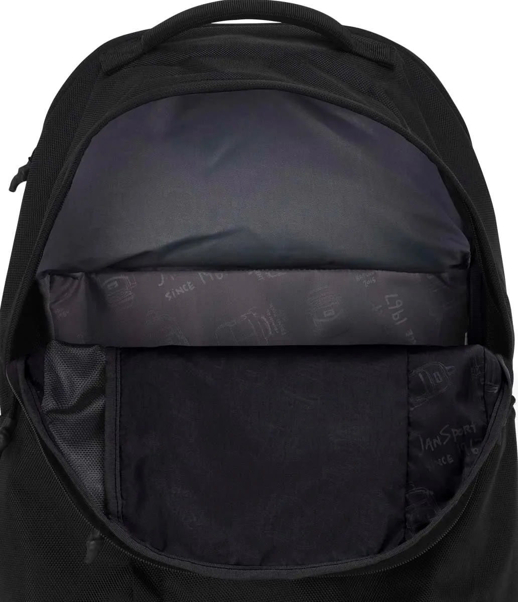 JanSport Station Pack – Large Backpack with Side Access Padded Laptop Sleeve, Dual Water Bottle Pockets, and Organizer Loft Pocket, Black