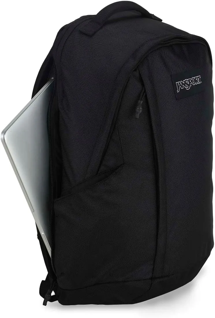 JanSport Station Pack – Large Backpack with Side Access Padded Laptop Sleeve, Dual Water Bottle Pockets, and Organizer Loft Pocket, Black