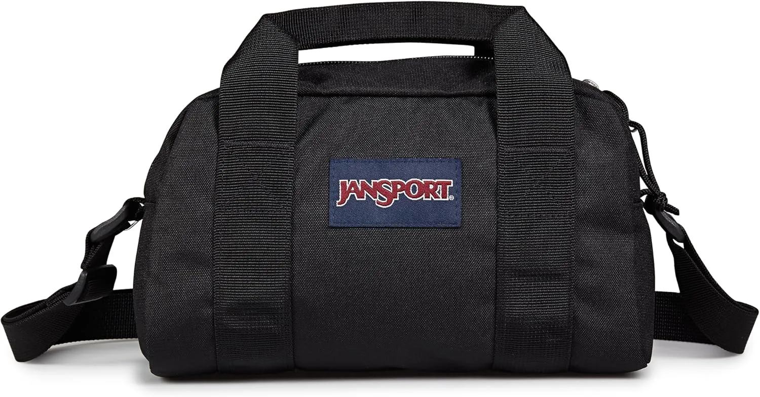 JanSport Weekender Mini Duffel - Travel or Gym Bag, Durable Weekender with Side Grab Handles - Black