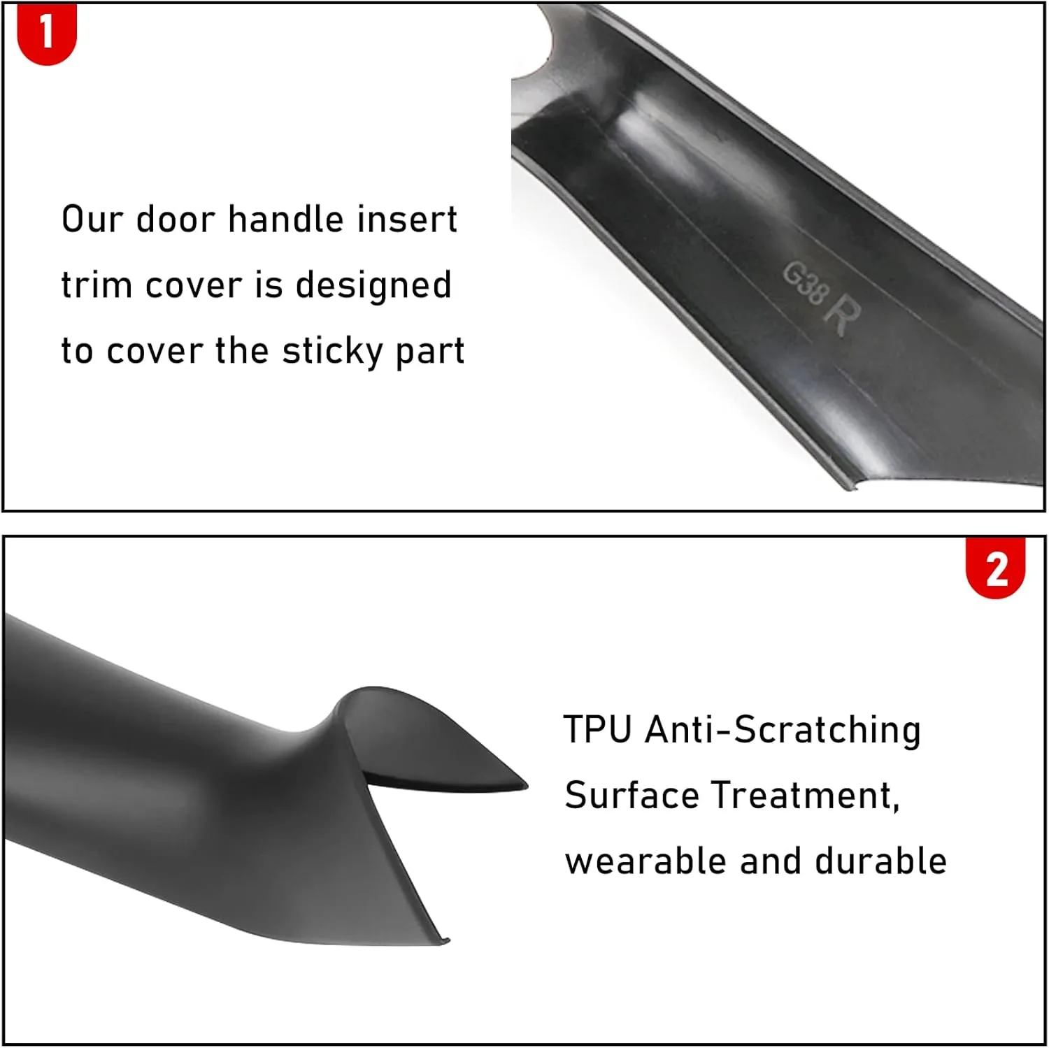 Jaronx Compatible with BMW 5 Series G30 G31 Door Handle Covers 2017-2022, 2PCS Interior Door Pull Handle Covers Compatible with BMW G30/G31/F90 M5 518d,520d,520i,525d,530d,530e,530i,540dX,540i,M550dX