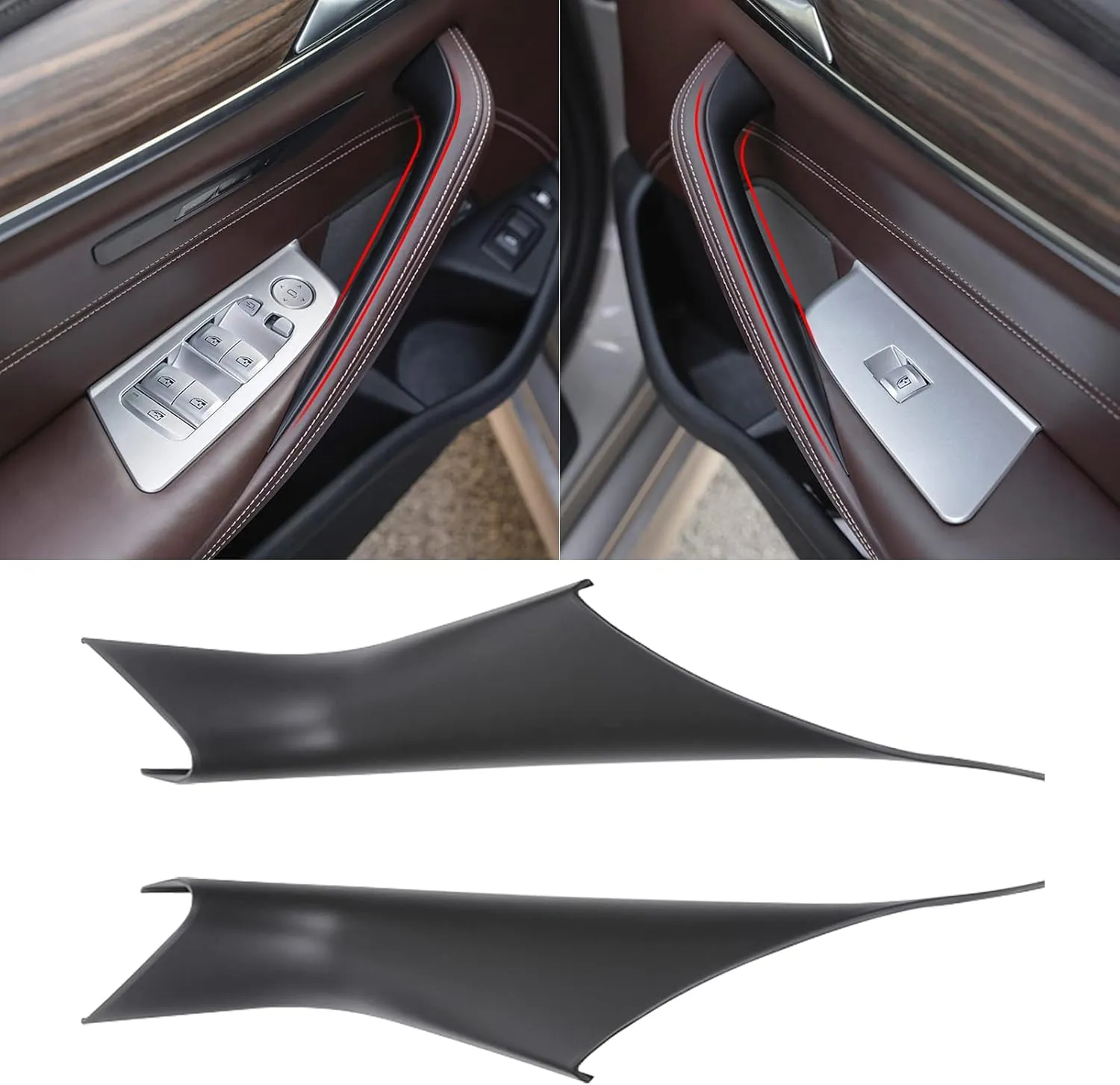 Jaronx Compatible with BMW 5 Series G30 G31 Door Handle Covers 2017-2022, 2PCS Interior Door Pull Handle Covers Compatible with BMW G30/G31/F90 M5 518d,520d,520i,525d,530d,530e,530i,540dX,540i,M550dX