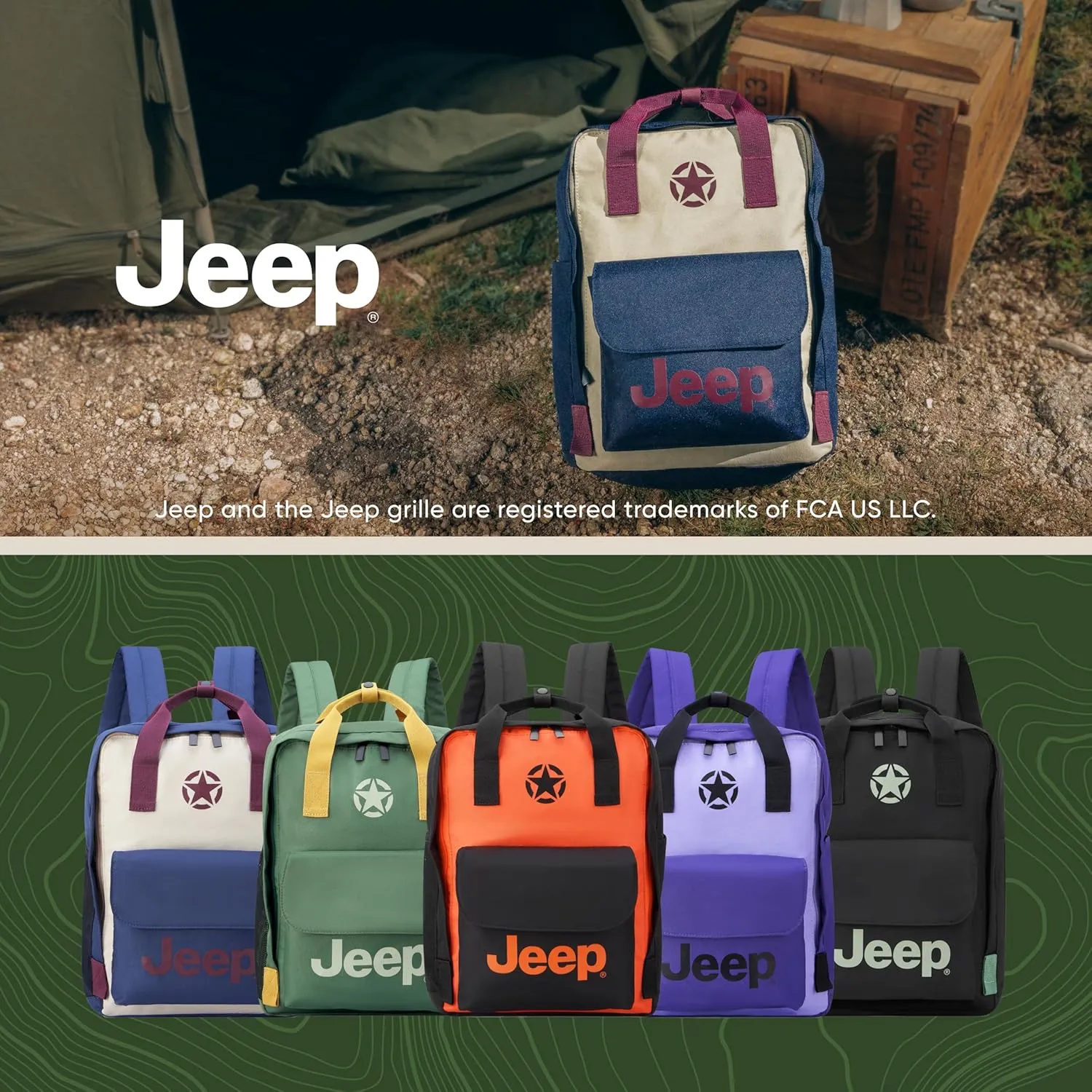 Jeep JS014D Tote Travel Backpack, Purple, 14" Laptop