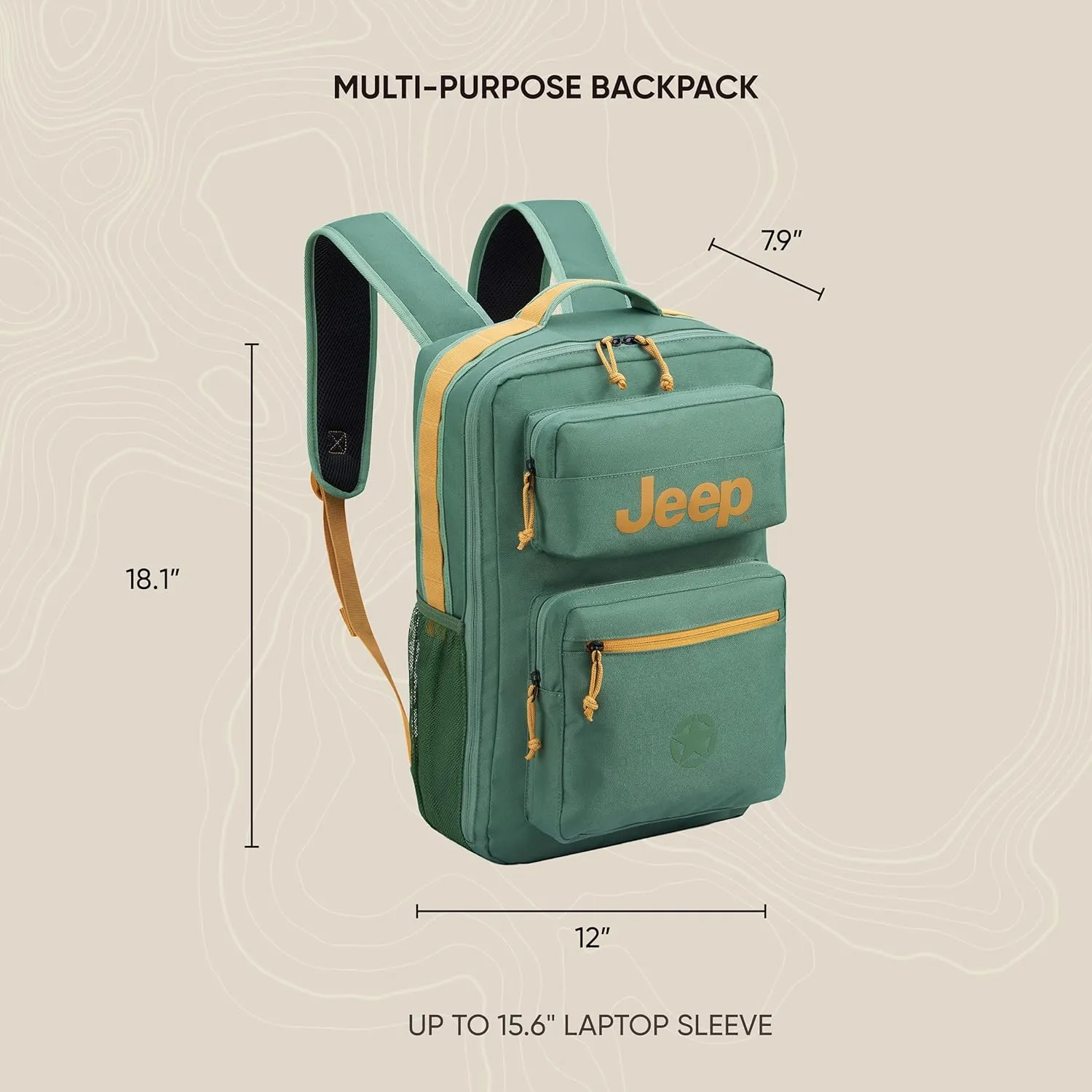 Jeep JS015B Travel Backpack, Blue, 15.6" Laptop