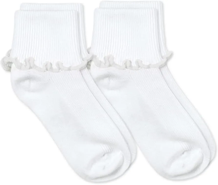 Jefferies Socks Big Girls' Seamless Ripple Edge Socks 2 Pair Pack