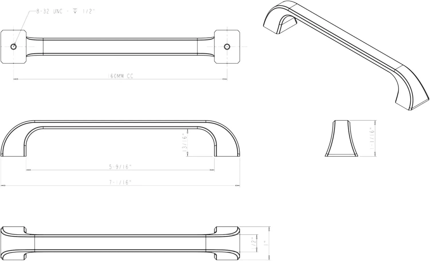 Jeffrey Alexander 972 Marlo Collection Beautiful and Unique Cabinet Handles Pulls (7-1/16" Overall Length, Brushed Oil Rubbed Bronze)