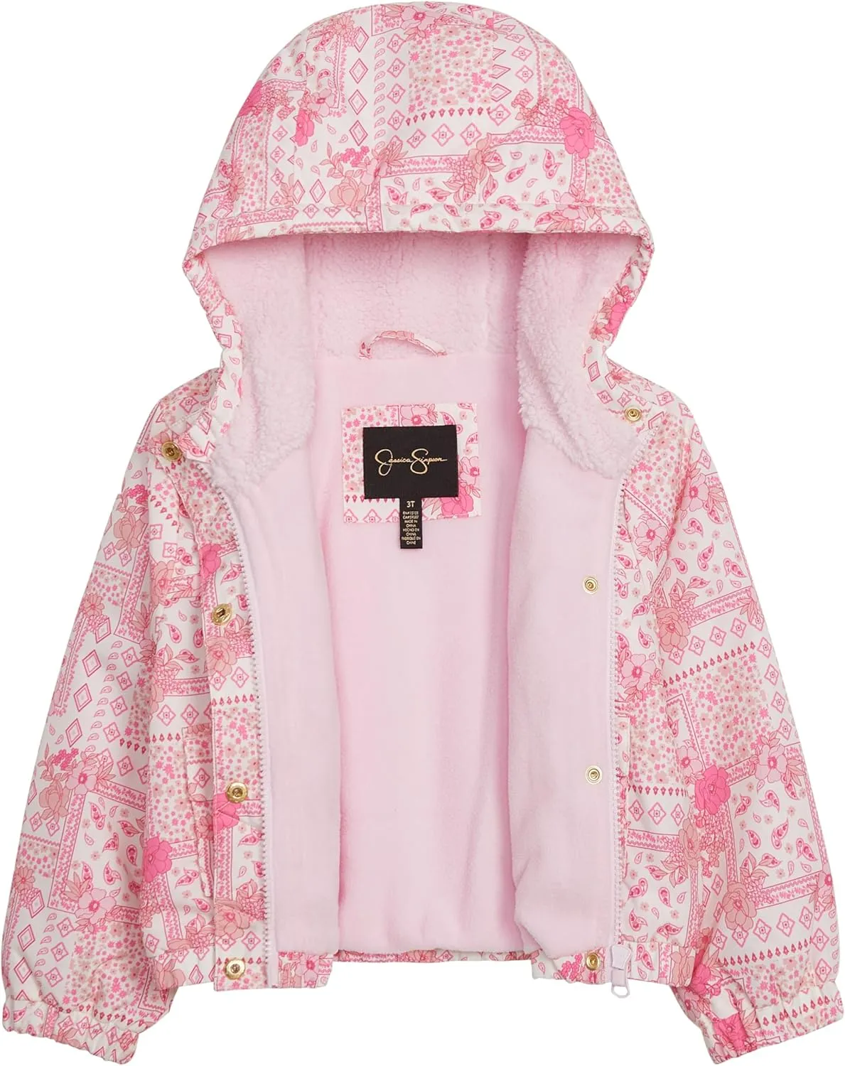 Jessica Simpson Girls' Midweight Hooded Utility Jacket
