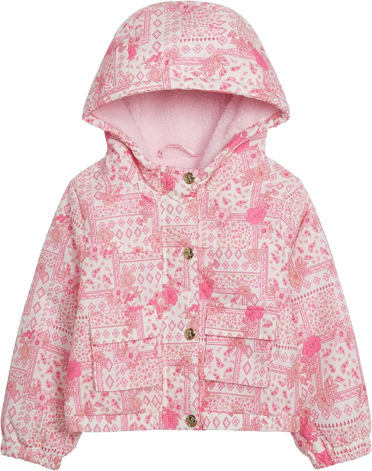 Jessica Simpson Girls' Midweight Hooded Utility Jacket