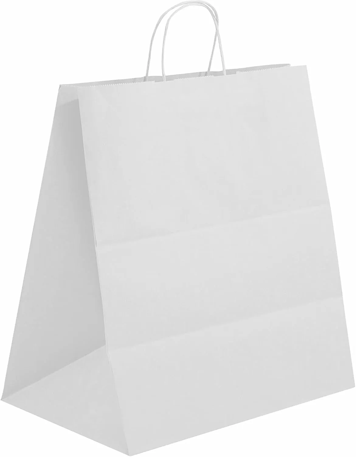 JET PAPER BAGS - 15”x10”x15.75” [50 Pcs] Large White Paper Bags with Handles Prime for Takeout, Grocery, Goody, Retail, Party, Gifts, Weddings - Recyclable Kraft Paper Gift Bags with Handles