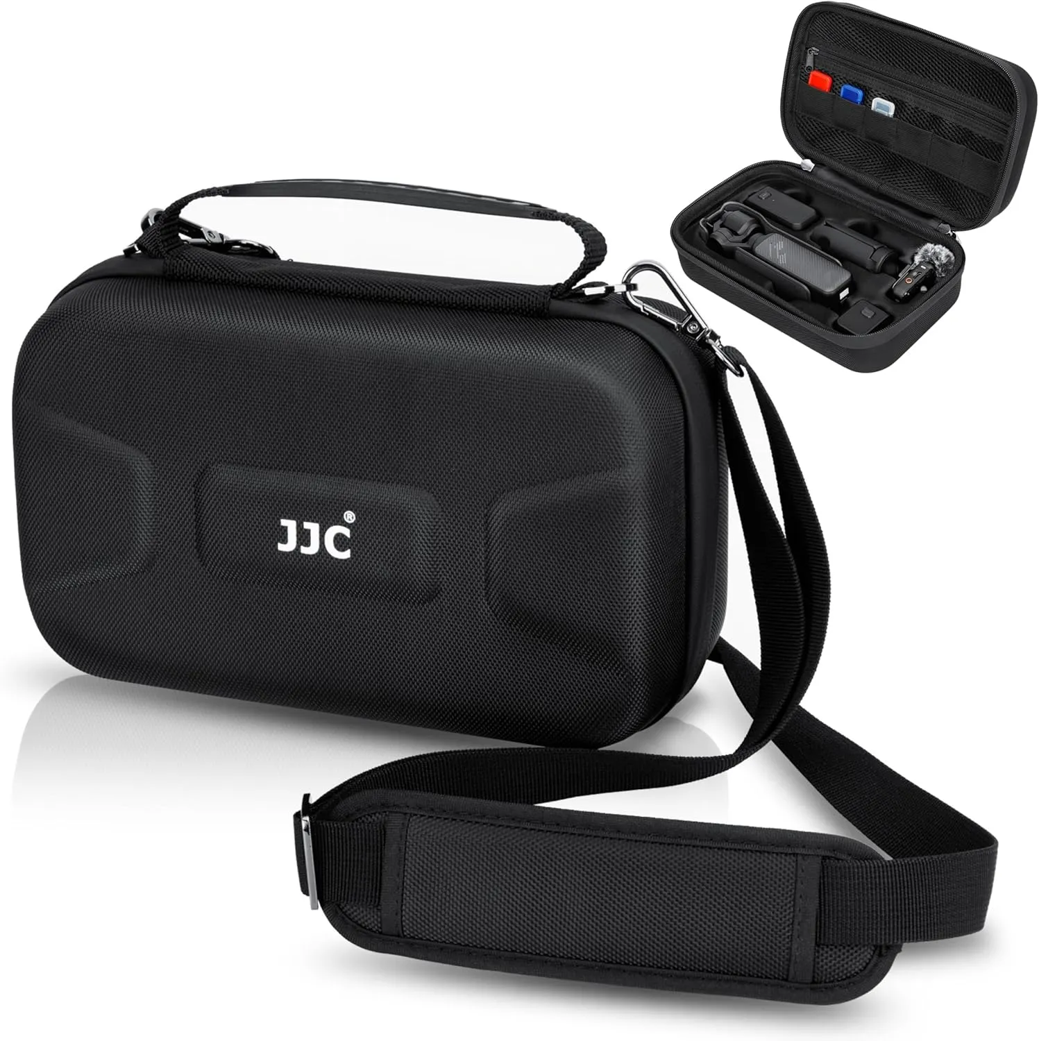 JJC Carrying Case for DJI Osmo Pocket 3, Portable EVA Hard Shell Pocket 3 Case with Shoulder Strap, Water Resistant Protective Bag for Pocket 3 Creator Combo Accessories, Travel & Daily Carry