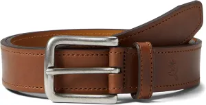 Johnston & Murphy Men's Baldwin Belt - Premium Leather, Silvertone Buckle